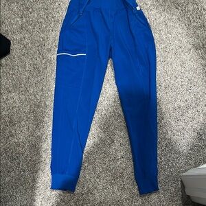 Cherokee Blue Track Pants with Elastic Waistband and Tapered Fit